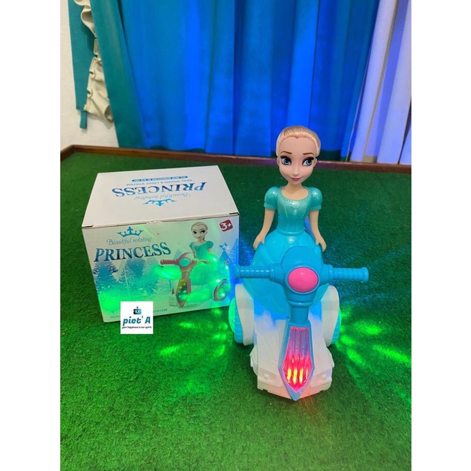 Mainan anak frozen elsa skuter berjalan berlampu dan musik terkeren
