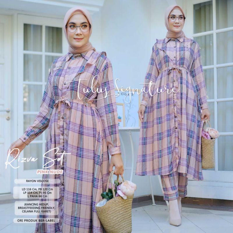 Rizva set wanita bahan katun rayon by tulus signature