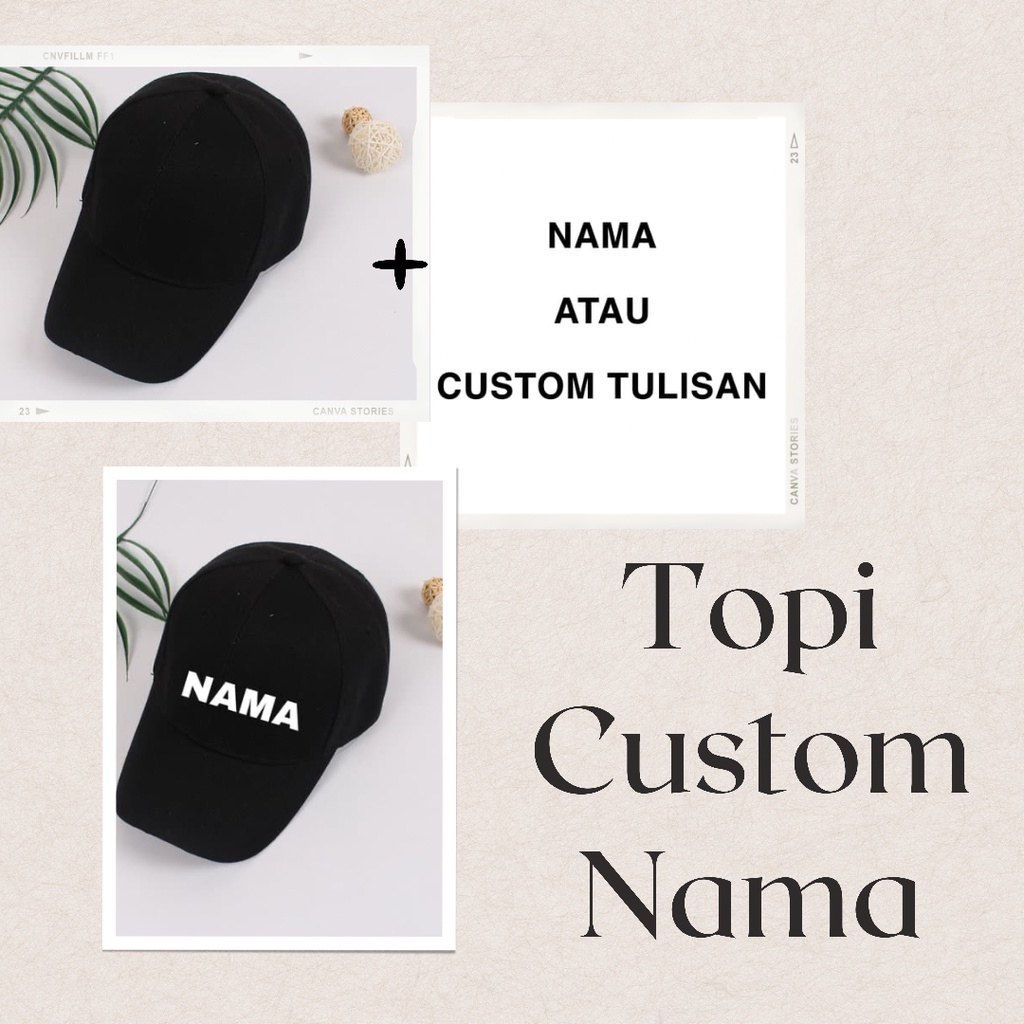 Topi Custom Nama Tulisan Bordir