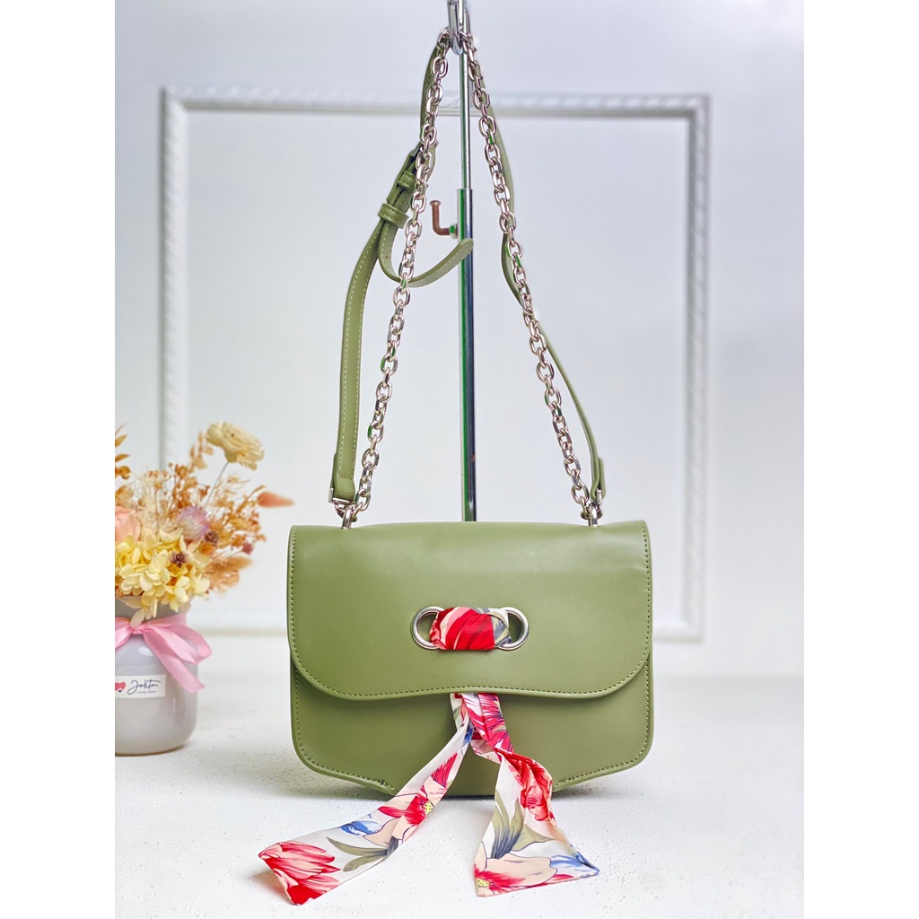 [7.7 Boombastis Sale⚡] - TAS WANITA CK CK719 SYAL SUTERA DOUBLE STRAP SHOULDER BAG PREMIUM IMPORT