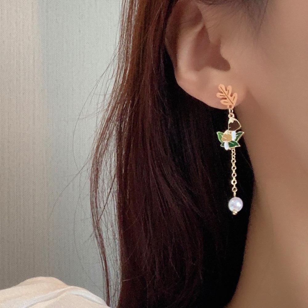 Mxbeauty Anting Perempuan Indah Vintage Wortel Perancis Mewah Manis Ikatan Simpul Menjuntai Anting-Anting