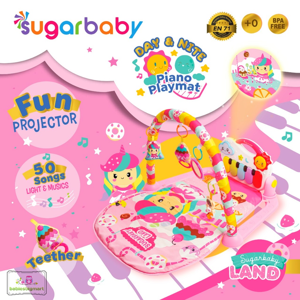 Piano Playgym Matras Spacebaby SB 8013 SB 8017 SB 8019 Sugar Baby Day Nite Projector Musik Set Mainan Piano