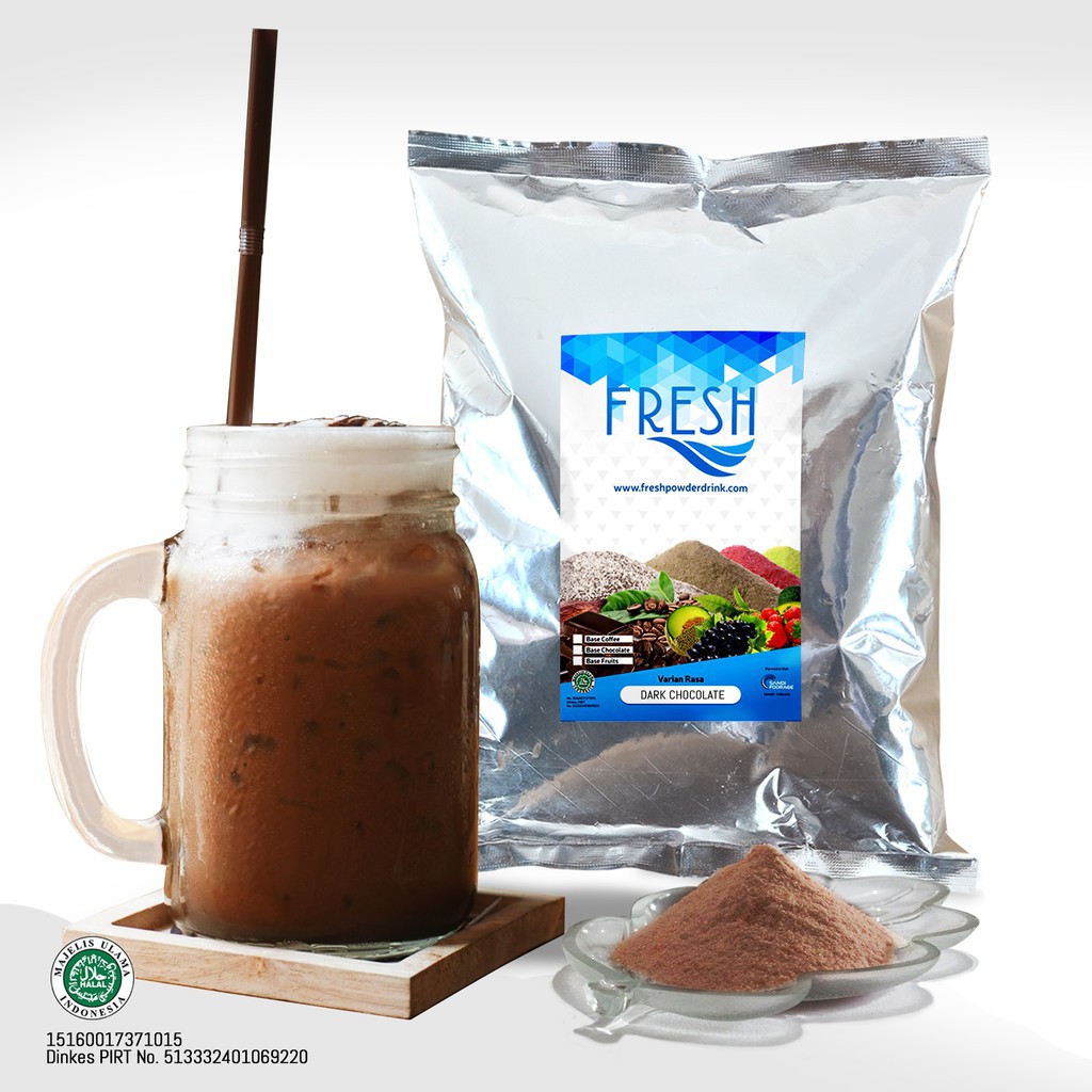 

COKLAT BUBUK PREMIUM NYOKLAT DARK CHOCOLATE 1 KG FRESH POWDER DRINK