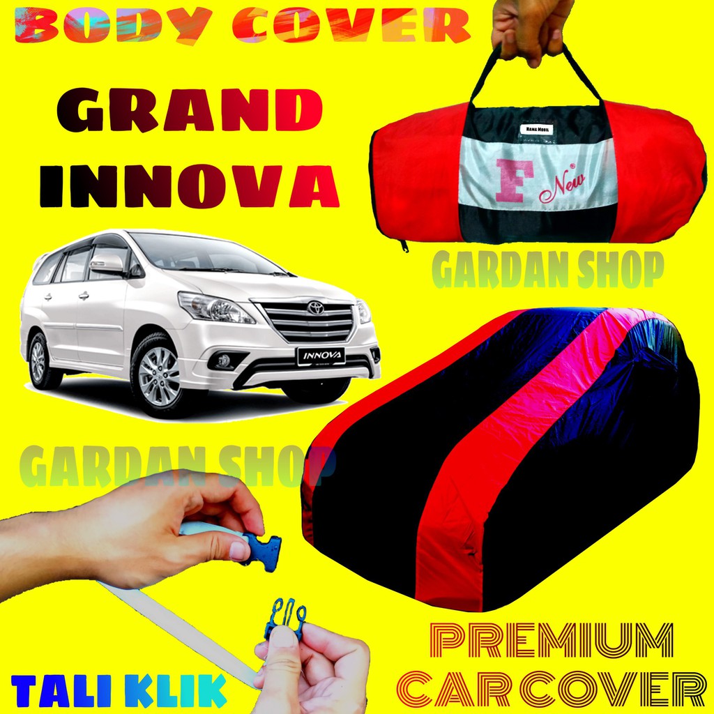 Body Cover GRAND INNOVA Sarung MERAH Penutup Pelindung Bodi Mobil Toyota Innova Waterproof PREMIUM