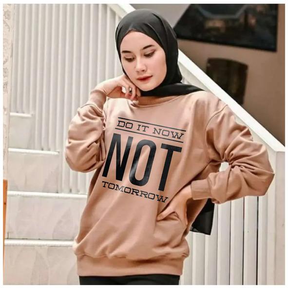 Kaos Lengan Panjang  NOT / Kaos Sweatshirt / Atasan Wanita / Atasan Wanita Lengan Panjang