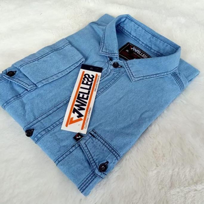 kemeja jeans / kemeja levis / kemeja jeans lengan panjang pria