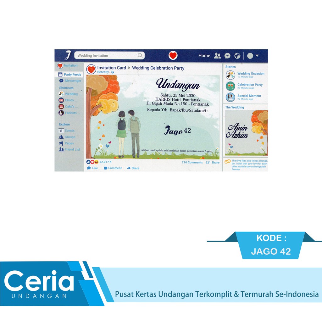 Blangko Kartu Undangan Pernikahan Jago 42 Harga Termurah Free File Setting