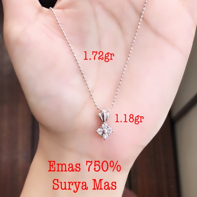 Kalung dan liontin emas 750%