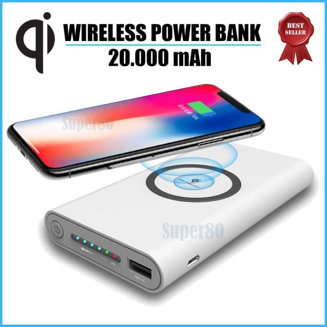 Powerbank Wireless 20000 mAh Qi Power Bank Fast Charging 20000mah