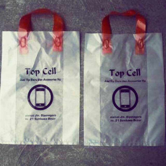 

TAS PLASTIK SABLON TALI PEGANGAN #free desain