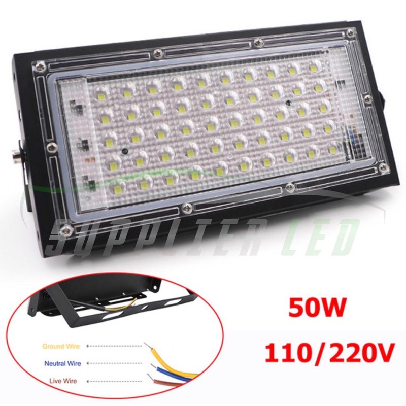 Lampu Taman 50 Watt LED Lampu Tembak Sorot Flood Light Slim