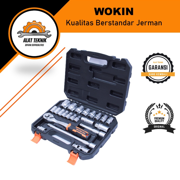 Kunci Shock Sok Sock Set 22Pcs 1/2" SOCKET SET WOKIN (ORIGINAL)