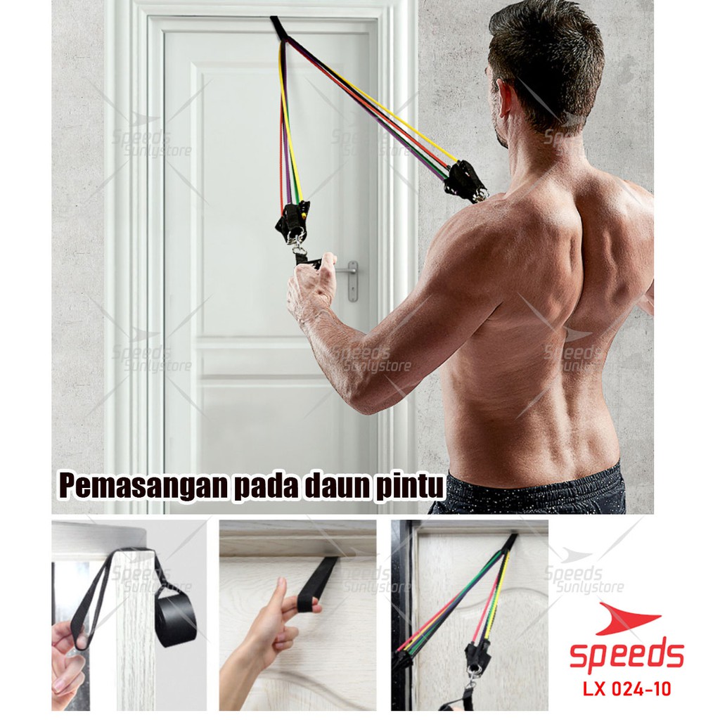 SPEEDS Resistance Bands 11 in 1 Set Tali Pembantu Fitness Gym Power 024-10 Image 3