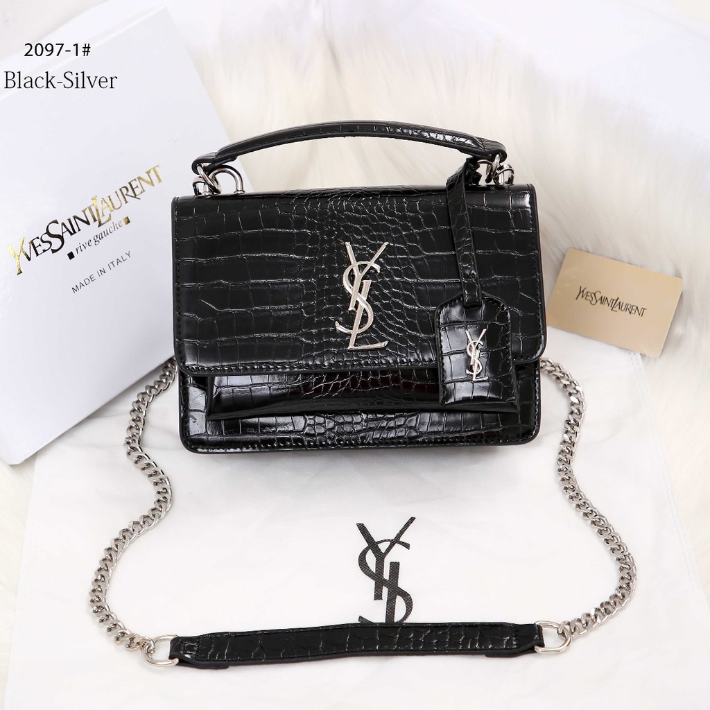 PR Bag Croco So Black 2097-1