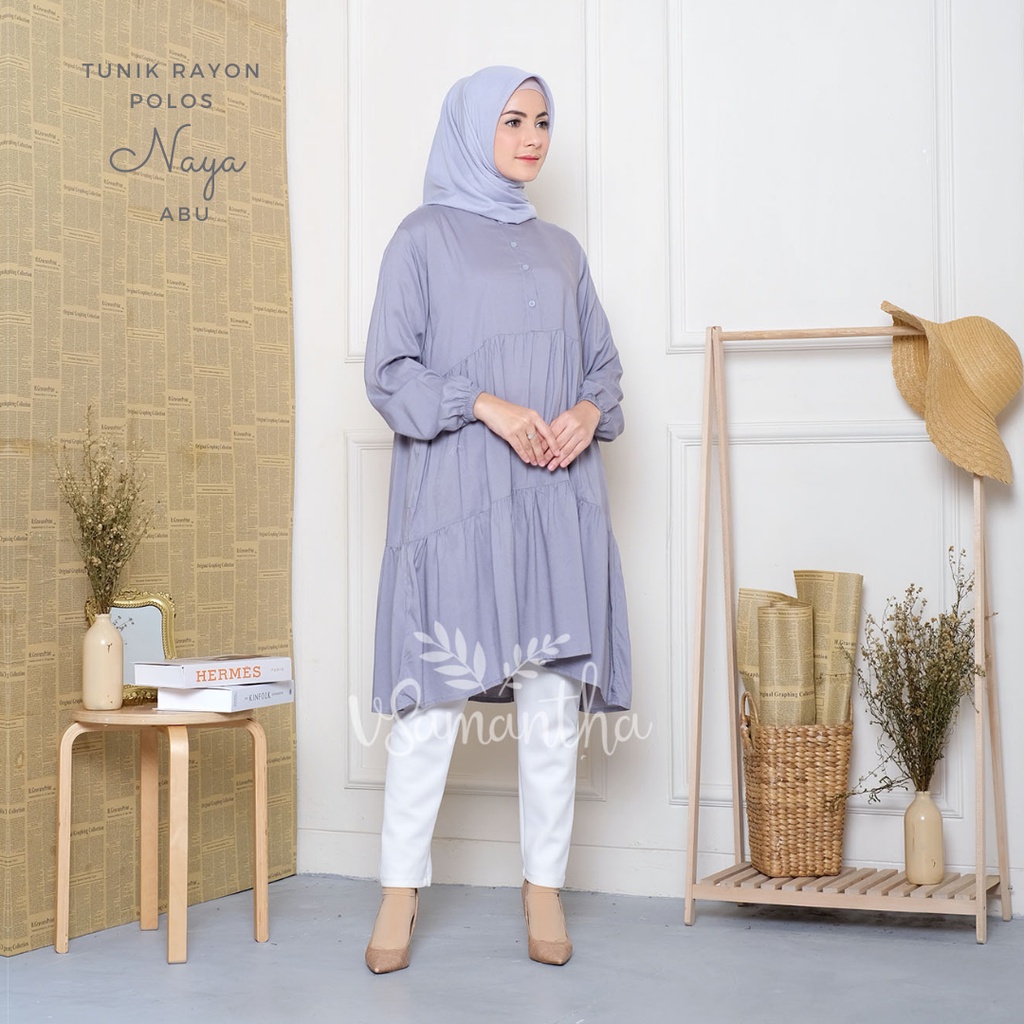 vSamantha - Tunik Muslim Polos Naya