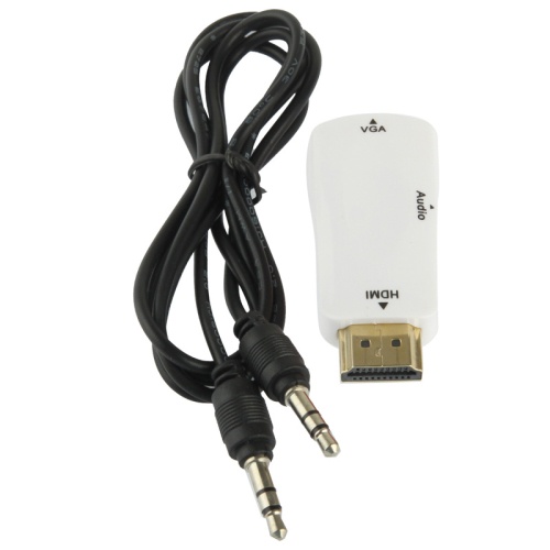 HDMI Male to VGA dan Audio Adapter-Converter untuk TV Tuner HDMI ke VGA Monitor atau untuk Proyektor