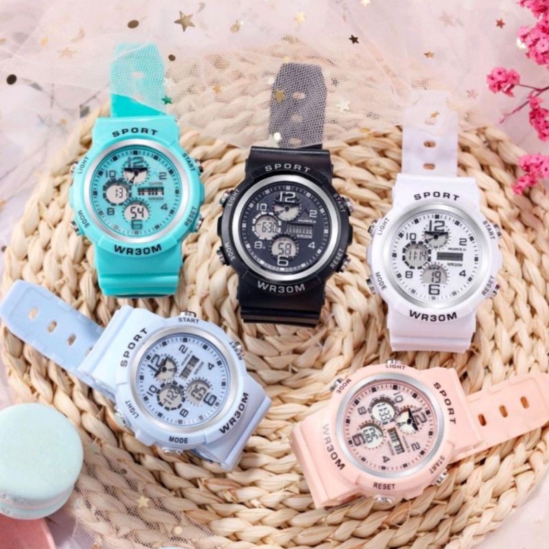 JAM TANGAN RUBBER DIGITAL IMPOR GROSIR MURAH KARET MODEL BABY G