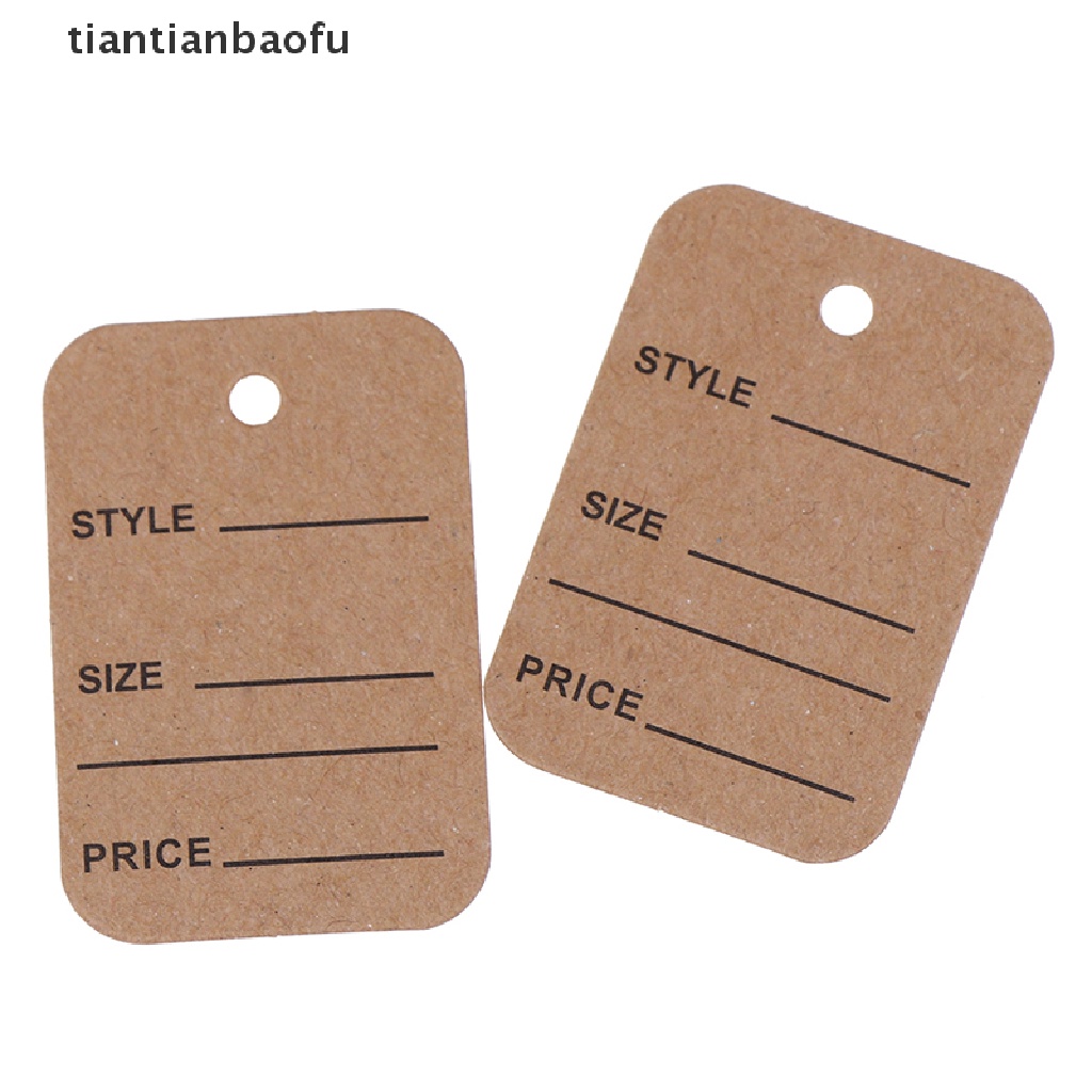 [tiantianbaofu] 100Pcs Merchandise Display Price Tags Wedding Label Price Tags With String 20m Boutique