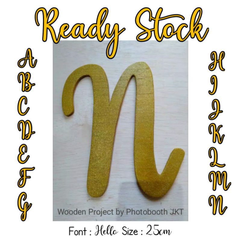 READY STOCK A N Huruf Kayu Inisial Nama Wood Wooden Letter READY STOCK A N Huruf Kayu Inisial Nama Wood Wooden Letter