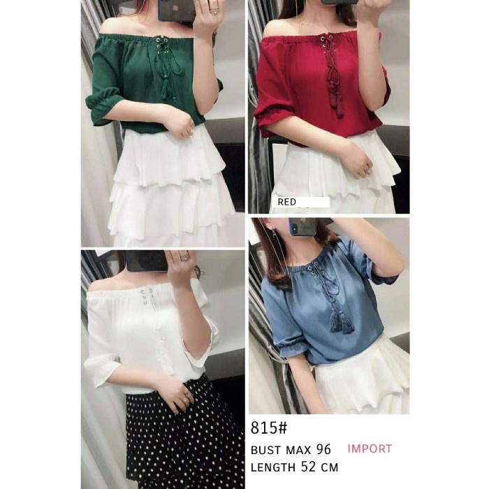blouse korea wanita / Blouse import model terbaru Sabrina tali 815 import [Baju Atasan Wanita  PL431