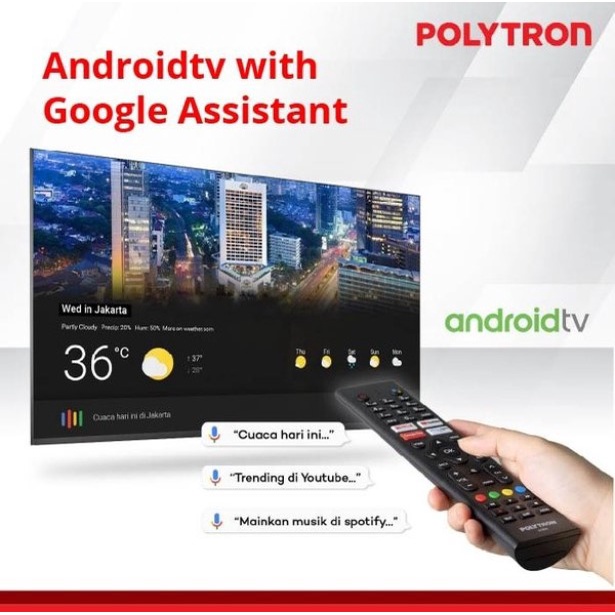 Polytron LED Smart Android TV 50&quot; + Sound Bar Digital PLD 50BAG9953