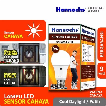 Lampu Led Hannochs Sensor Cahaya 9 Watt