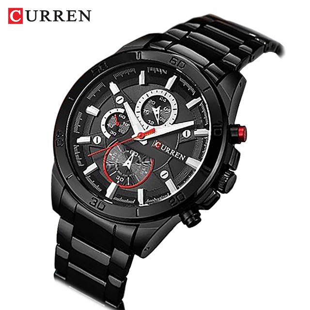 CURREN 8275 Jam Tangan Pria Analog Stainless Steel Chronograph Tidak Aktif WATCHKITE WKOS