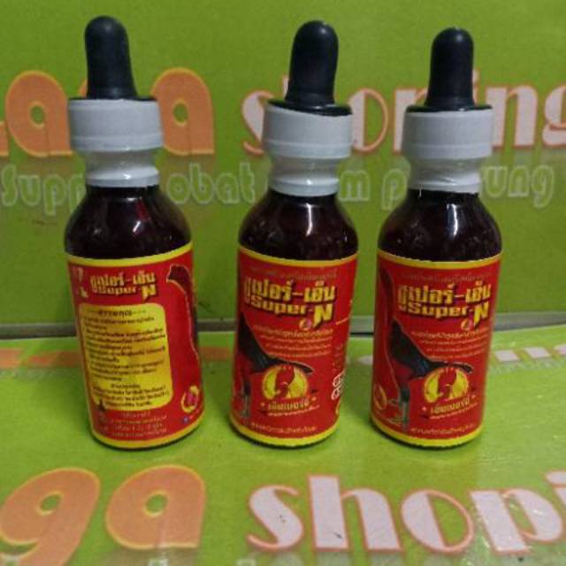 SUPER N AYAM TARUNG MERAH BERANI multi vitamin obat TENAGA ayam tarung kuat tahan pukul wajah merah Red cock impor thailand