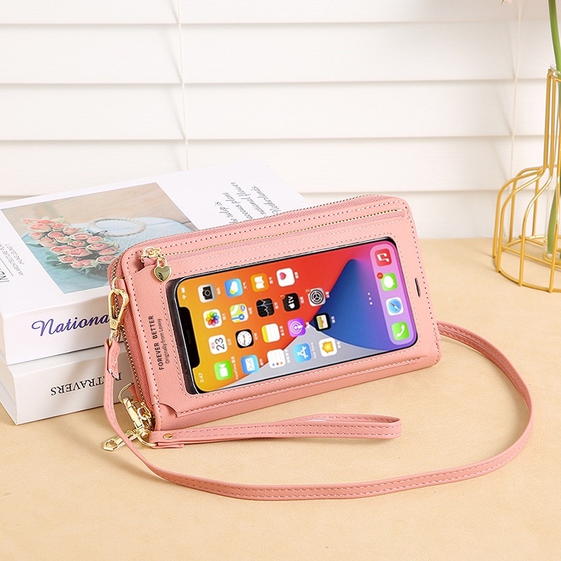 Tas Selempang Mini Wanita Tas Kulit Dompet Hp Cewek Touchscreen L063 LN