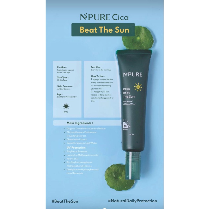 NPURE - N'pure Cica Beat The Sun SPF 50 Sunscreen / Sunblock / Tabir Surya