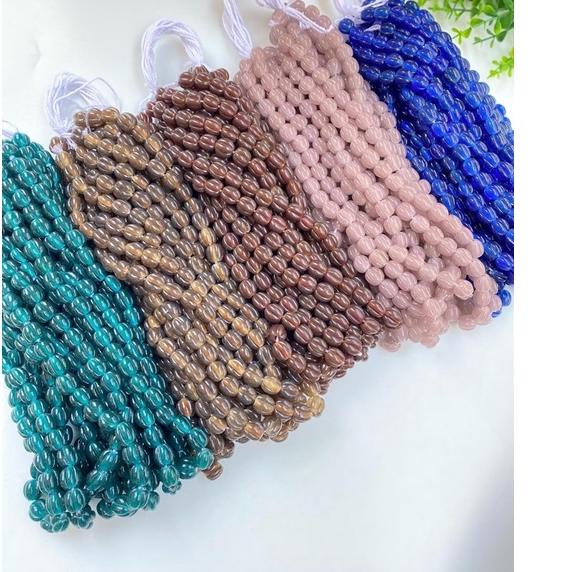 LANGSUNG KIRIM.. MANIK BELIMBING TRANSPARANT/ manik indonesia / glass beads handmade