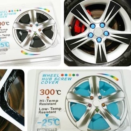 E59 Tutup Baut Silikon Lugnut Velg Silicone Car Wheel Cover Hub Screw - Merah