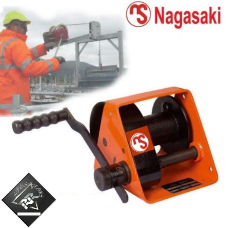 Katrol manual kapasitas 500 kg NAGASAKI Hand Winch 1/2 Ton Alat derek manual Katrol kerekan Tangan
