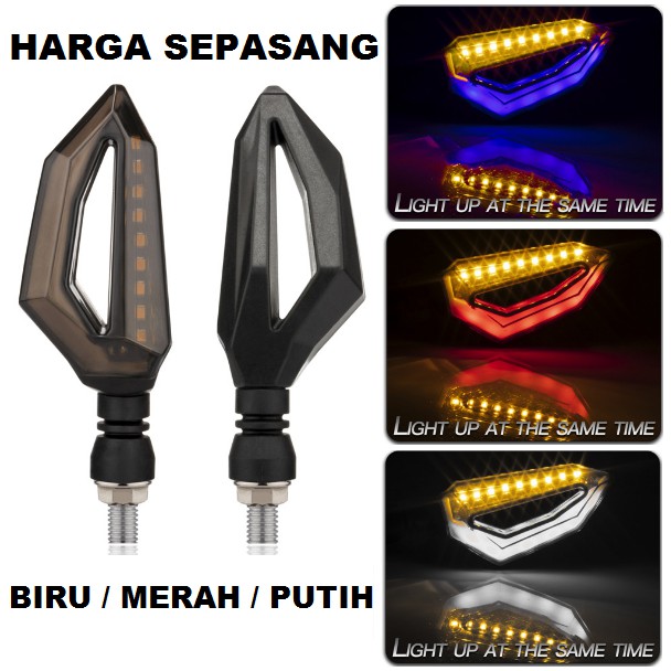 Lampu Sein LED Motor Flash DRL 2 Warna Sen Kedip Moge Vixion Byson MX King CBR Aerox Vario M013