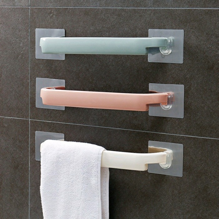 Gantungan Handuk Plastik Kamar Mandi Tanpa Paku Rak Handuk Suction.