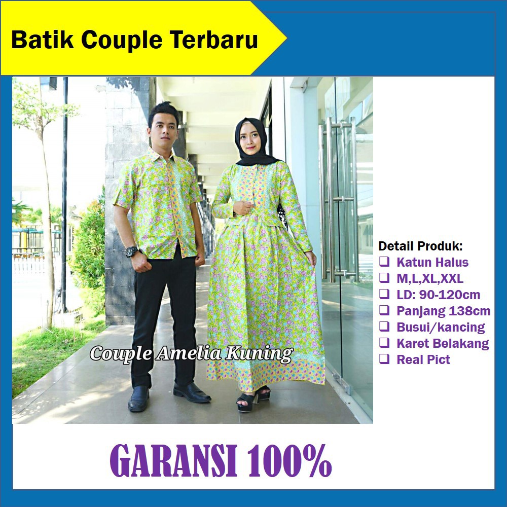 Baju Batik Couple Sarimbit Batik Terbaru Gamis Muslim Dress