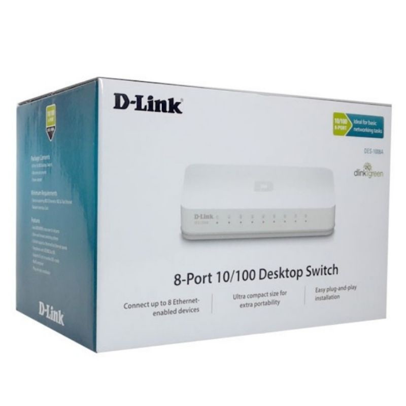 D-LINK DES1008A - Plastik DES1008A Switch 8Port