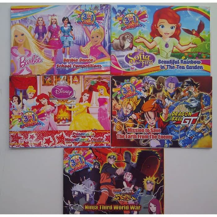 Promo  Mainan Jadul Buku Edukasi 3 in 1 Anak Tempel Stiker