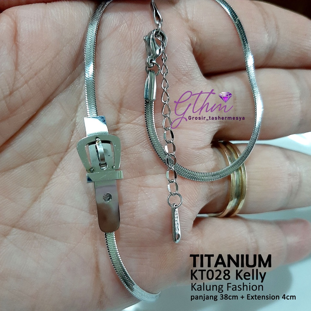 Kalung Titanium Branded Kelly Pipih Perhiasan Fashion Import Premium KT028 GTHM