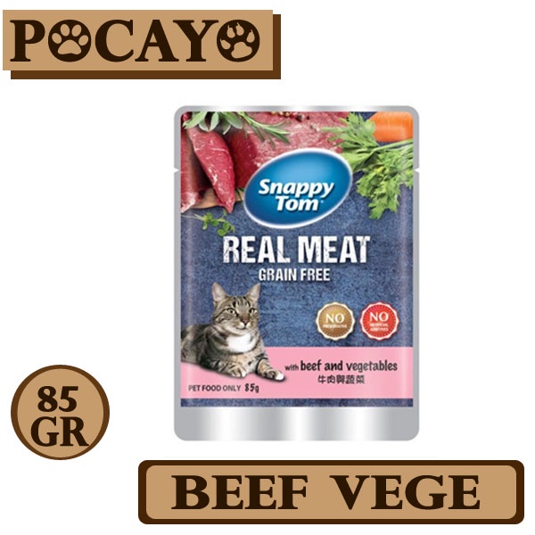 Snappy Tom Pouch Beef Vege 85gr