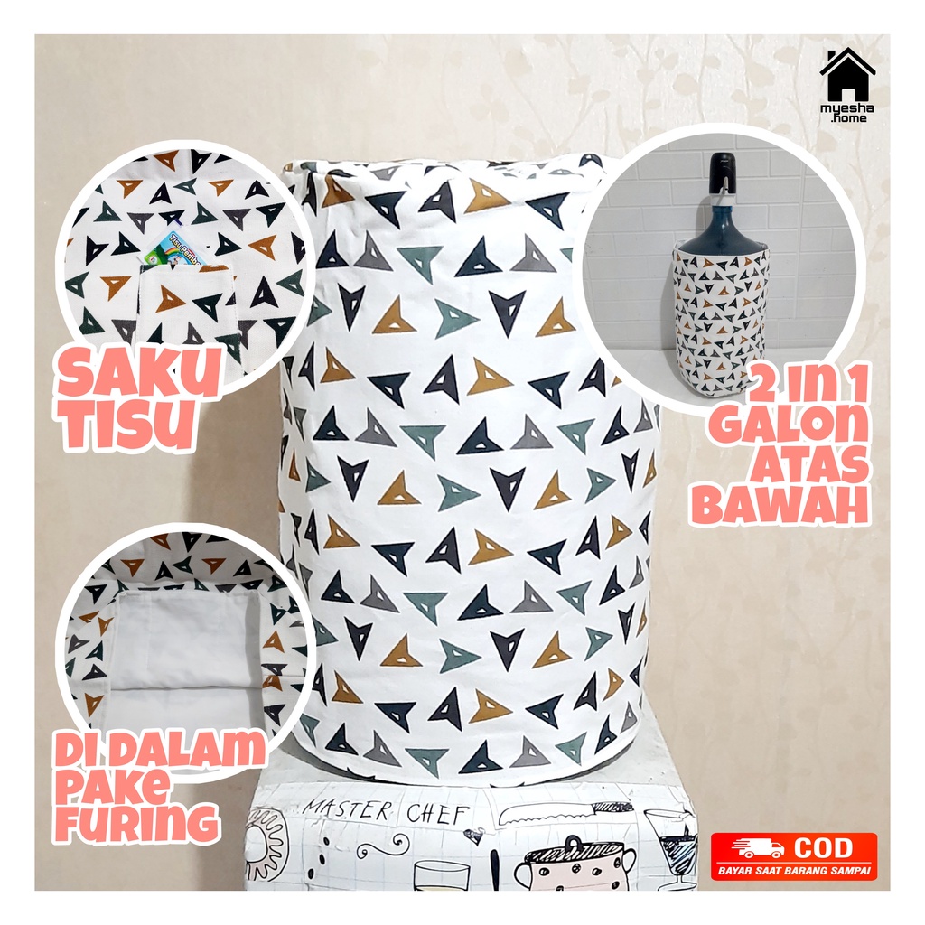 Cover Galon Dispenser Atas Sarung Galon Dispenser Bawah Motif Panah