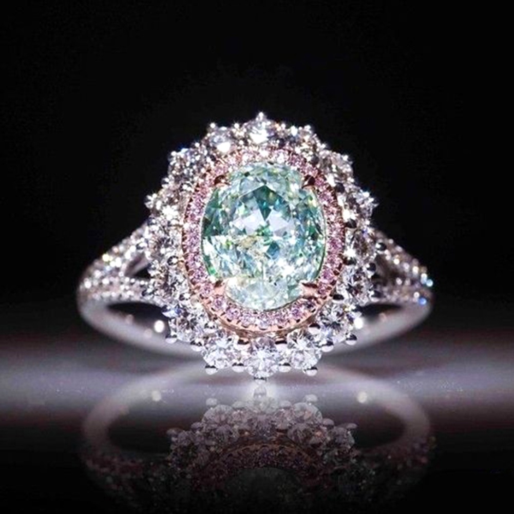 Hu Hu Hu Hu Hu Alat Bantu Pasang Kacamata♡ Cincin Wanita Desain Hollow Hias Topazberlian Imitasi Besar Berkilau Untuk Pestapernikahan