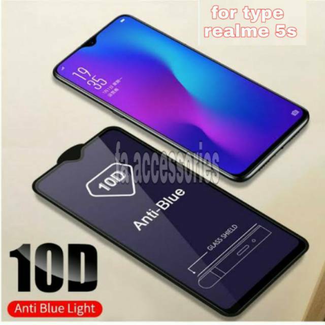 Tempered Glass Bluray Anti Blue Light Full realme 5s 10D 99D Screen Protector