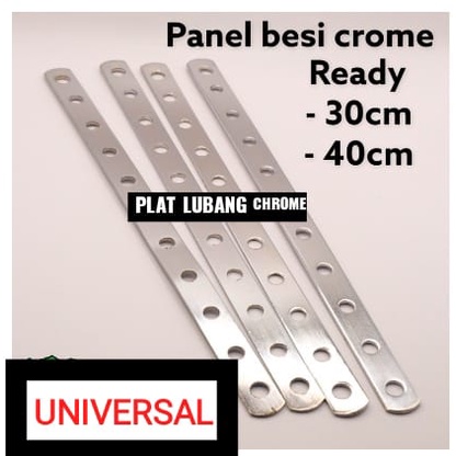 Plat Lubang CHROME BESI TEBAL Universal