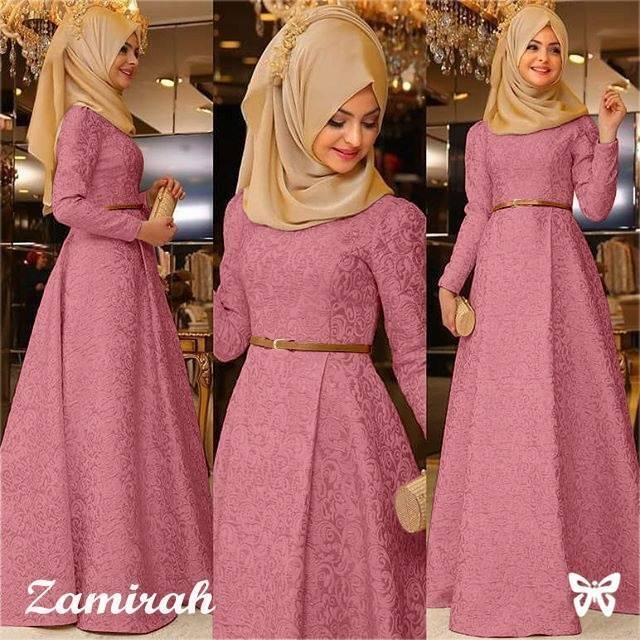 ELDE 5 - SALE Maxy Zamirah Maxi bahan baloteli embos + pasmina spandek + belt, fit to L