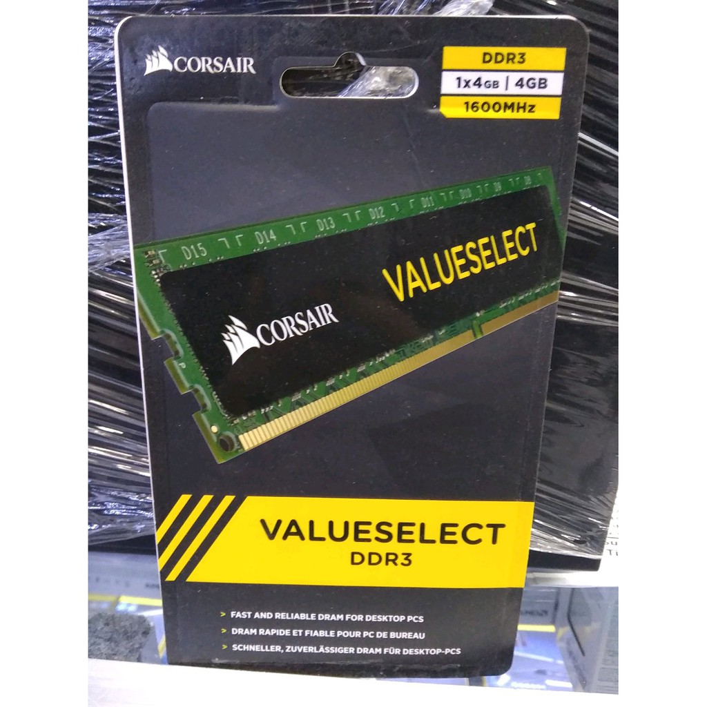 Longdim Corsair value Select DDR3 1x4Gb PC 1600 CMV4GX3M1A1600C11  Terlaris