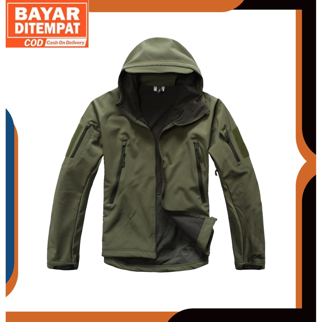  Jaket Bravo TAD Hijau Army Polos Waterproof Anti Air 99 