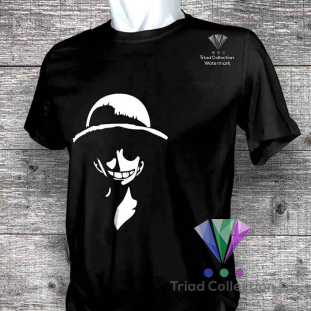 Kaos Anime Luffy Straw Hat E Piece Baju Bed 30S Distro Tshirt Triad 444