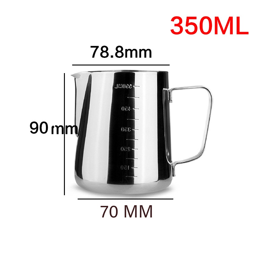 One Two Cups Gelas Pitcher Kopi Espresso Latte Art Stainless Steel 350ml - ZM0078