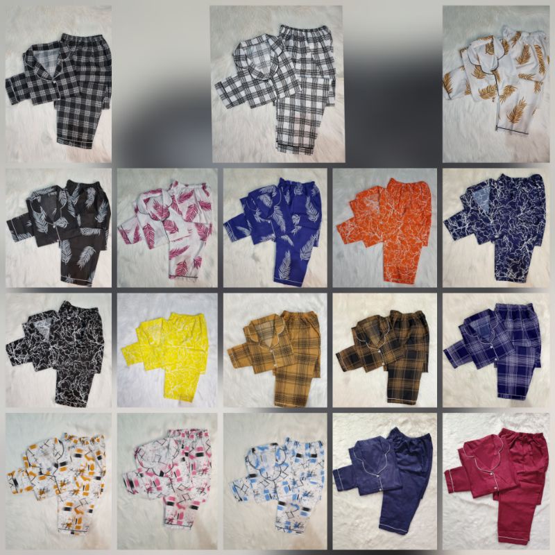 Baju Tidur Piyama Wanita / Cewek Dewasa Kekinian Pajamas Katun Motif Random CP/PP Kekinian-2